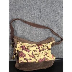 Lucky Brand Runaway Carryall Leather Hobo Bag Butterfly Print Shoulder Bag Purse